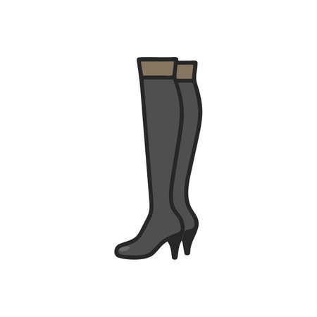 Woolen socks icon in flat color style. Winter clothes fashionのイラスト素材