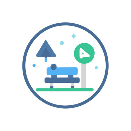 Parking icon in flat style. Park zone vector illustration on white isolated background.のイラスト素材