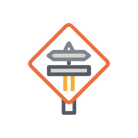Traffic Sign Icon. Editable Bold Outline With Color Fill Design. vector illustration.のイラスト素材