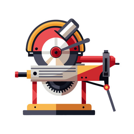 Circular saw machine icon. Flat color design. Vector illustration.のイラスト素材