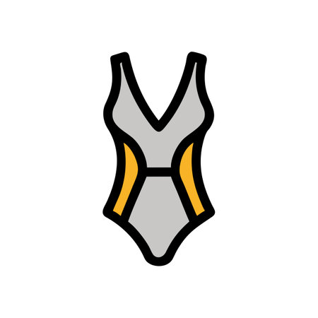 Swimsuit vector illustration, filled design editable outline icon.のイラスト素材