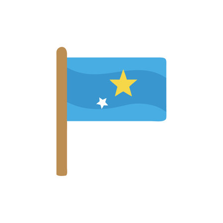 Flag of Suriname icon in flat color style. Independence dayのイラスト素材