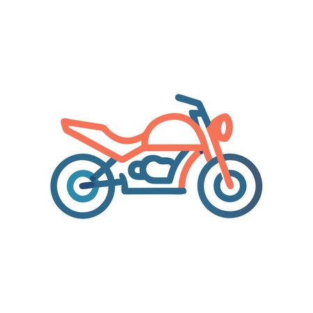 Motorcycle icon in flat style. Motorcycle vector illustration on white isolated background. Motorcycle business concept.のイラスト素材