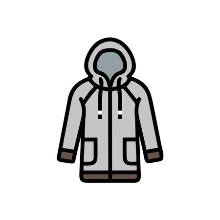 Winter jacket icon, vector illustration. Flat design style, outline.のイラスト素材