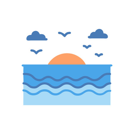 Sunset icon vector isolated on white background for your web and mobile app design, Sunset logo conceptのイラスト素材