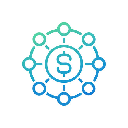 Business people connected to each other in a circle, vector linear iconのイラスト素材