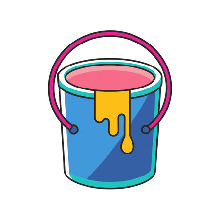 bucket with paint dripping isolated icon vector illustration design, vector illustrationのイラスト素材