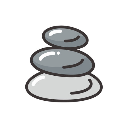 Spa stones vector icon. Black and white illustration isolated on white background.のイラスト素材