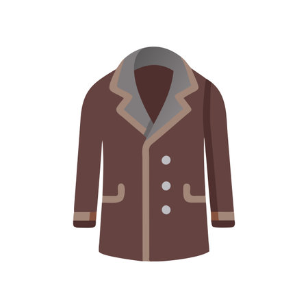 Woolen jacket icon in flat color style. Winter clothing accessoryのイラスト素材