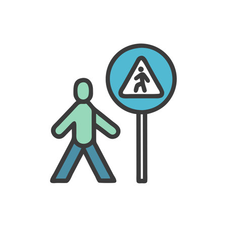 Pedestrian crossing, pedestrian crossing, pedestrian crossing, vector iconのイラスト素材