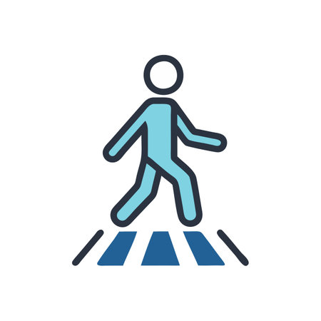 Pedestrian crossing, pedestrian crossing, pedestrian crossing, vector iconのイラスト素材