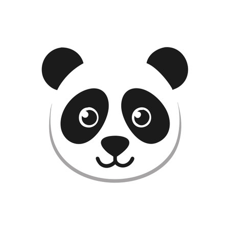 Panda face icon. Cute panda head vector illustration.のイラスト素材