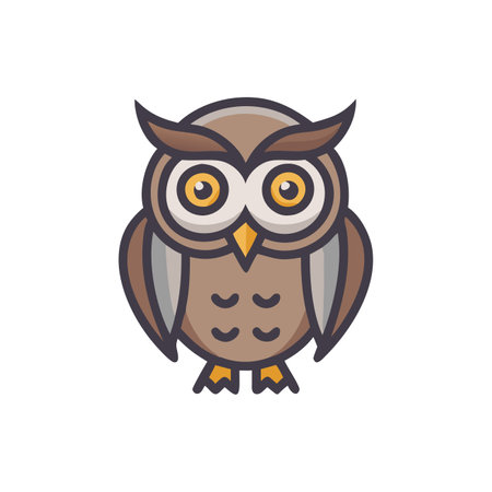 Owl icon in flat style. Owl vector illustration on white isolated background. Owl business concept.のイラスト素材