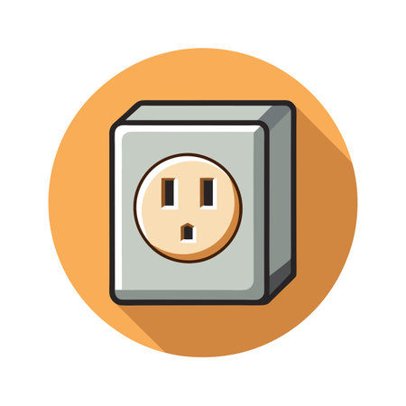 Power socket flat icon. Vector illustration, eps 10, web design.のイラスト素材