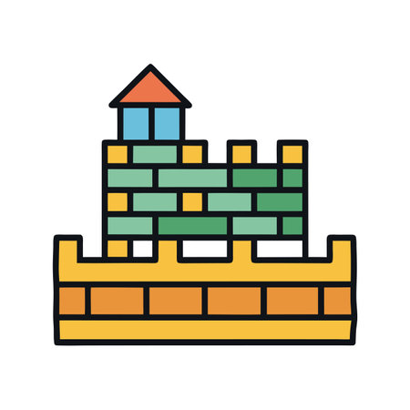 sandcastle icon over white background, line and fill style, vector illustrationのイラスト素材