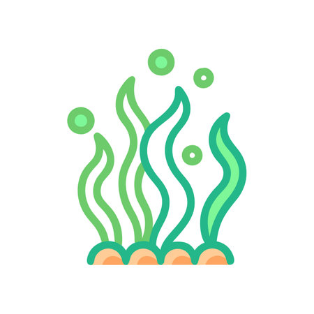 Green algae icon vector isolated on white background for your web and mobile app design, Green algae logo conceptのイラスト素材