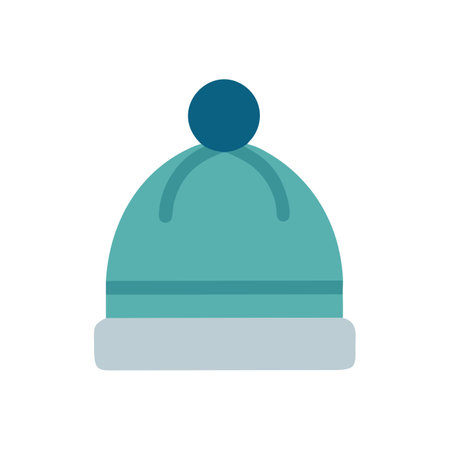 Winter hat icon in flat color style. Hat vector illustration on white isolated background.のイラスト素材