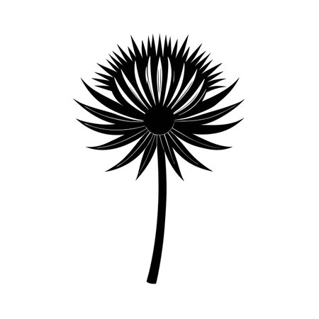 silhouette of flower plant icon over white background, vector illustrationのイラスト素材