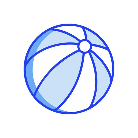 Beach ball vector line icon. Beach ball linear sign. Summer vacation symbol.のイラスト素材