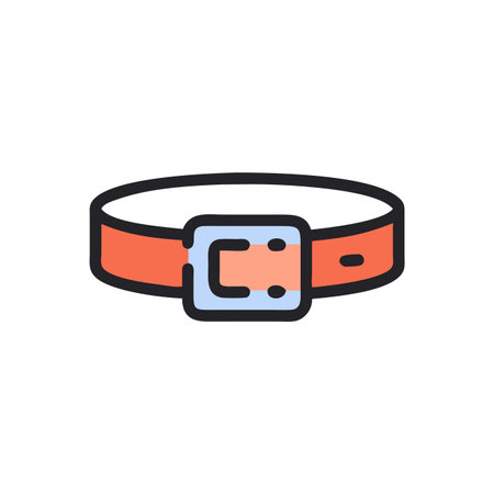 Dog collar flat color icon. Isolated on white background. Vector illustrationのイラスト素材