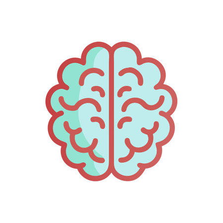 Human brain vector icon, flat design. Isolated on white background.のイラスト素材