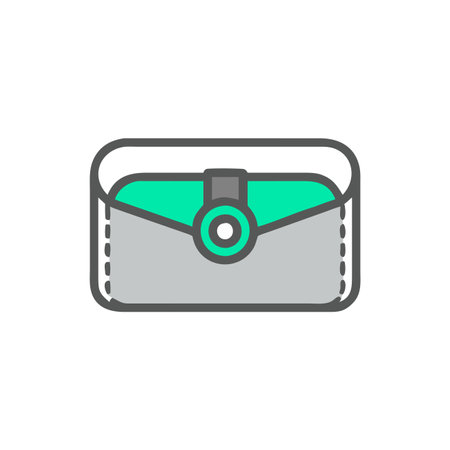 Briefcase, purse line icon. Vector illustration, flat design.のイラスト素材