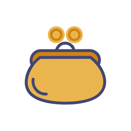 Purse flat color vector icon. Isolated on white background.のイラスト素材