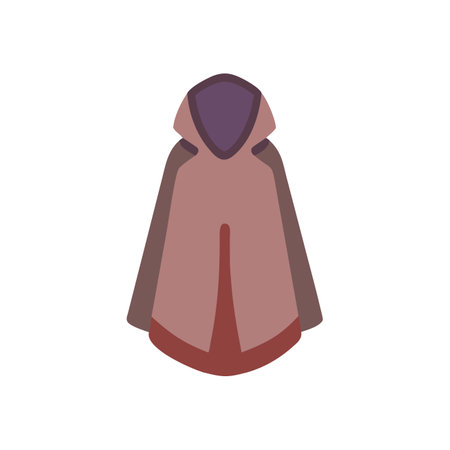 Woolen coat icon in flat color style. Winter clothes fashionのイラスト素材