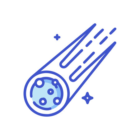 Space meteorite vector line icon. Space meteorite linear sign.のイラスト素材