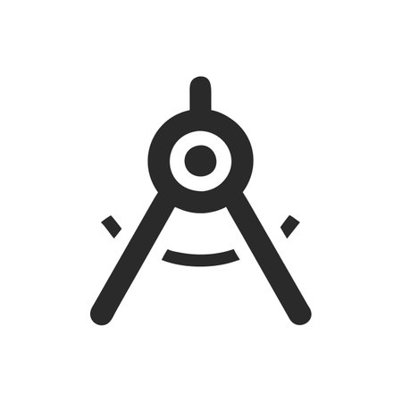 Compass icon in flat style. Drawing compass vector illustration on white isolated background. Drawing instrument business concept.のイラスト素材