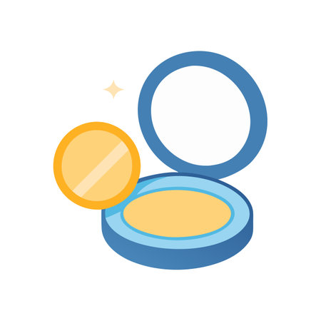 Makeup powder icon. Flat color design. Vector Illustration.のイラスト素材