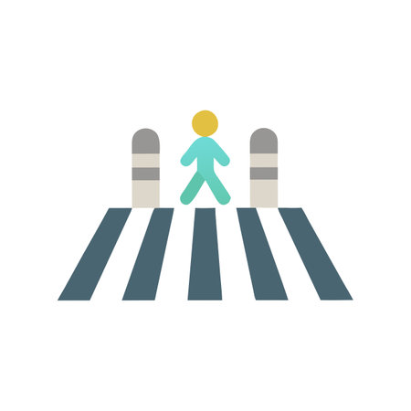 Pedestrian crossing icon in flat color style. Pedestrian crossingのイラスト素材