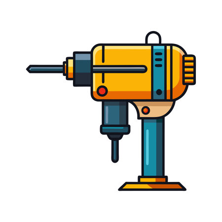 drill construction tool icon vector illustration design graphic flat and cartoon styleのイラスト素材