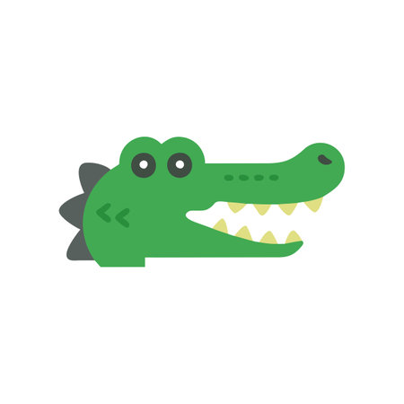 Crocodile icon in flat color style. Crocodileのイラスト素材
