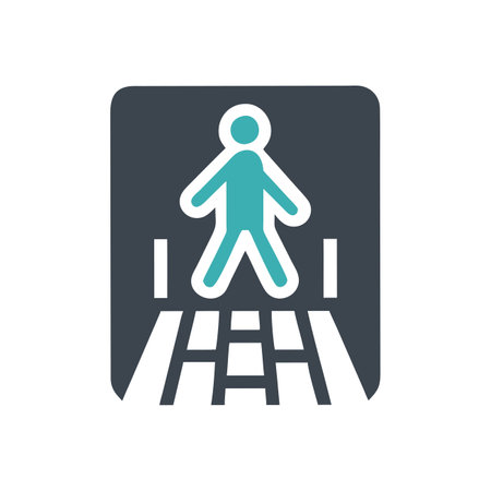 Pedestrian crossing icon, vector illustration. Flat design style.のイラスト素材