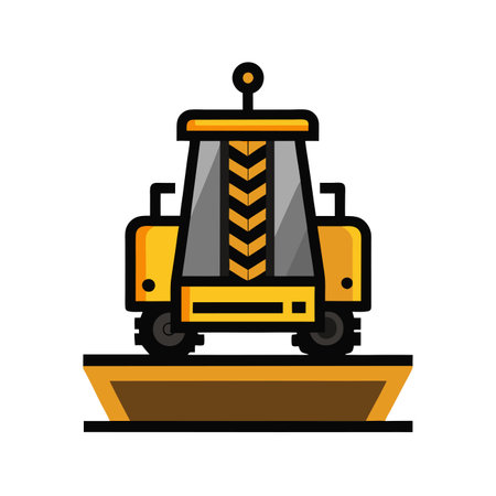bulldozer construction vehicle icon vector illustration design graphic doddleのイラスト素材