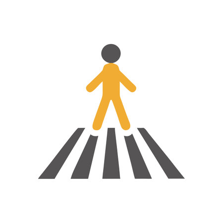 Pedestrian crossing icon on background for graphic and web design. Creative illustration concept symbol for web or mobile appのイラスト素材