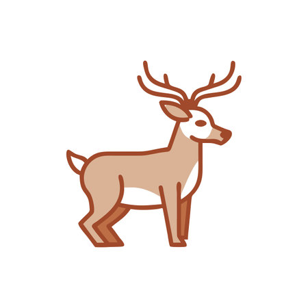 Deer icon on background for graphic and web design. Simple vector sign. Internet concept symbol for website button or mobile appのイラスト素材