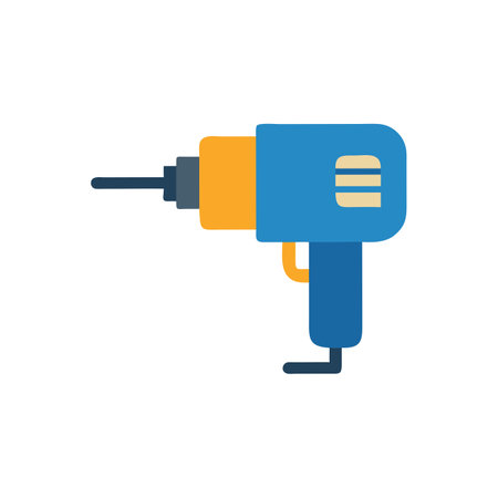 Drill flat icon isolated on white background. Electric drill vector illustrationのイラスト素材