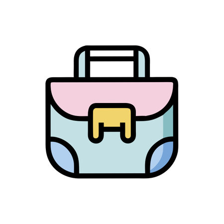 Briefcase vector illustration, filled design editable outline icon.のイラスト素材