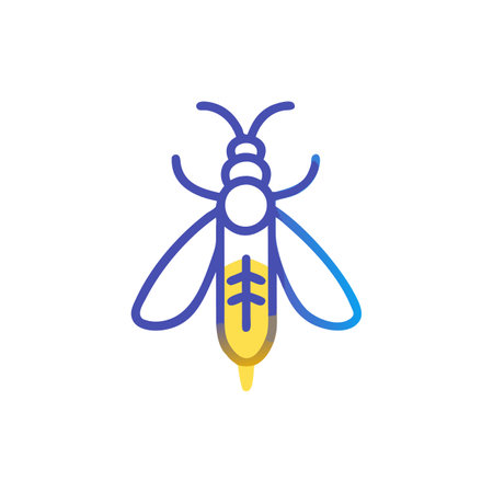 Bee icon in flat style. Insect vector illustration on white isolated background. Insect business concept.のイラスト素材