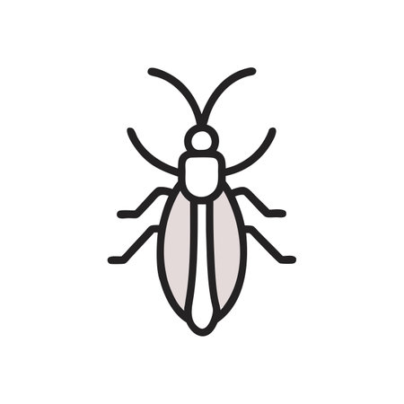 Cockroach icon in flat style. Insect vector illustration on white isolated background. Insect business concept.のイラスト素材