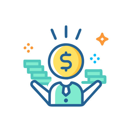 Investment, profit, salary, income, finance, vector line iconのイラスト素材
