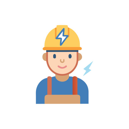 Builder flat icon on background for graphic and web design. Creative illustration concept symbol for web or mobile appのイラスト素材