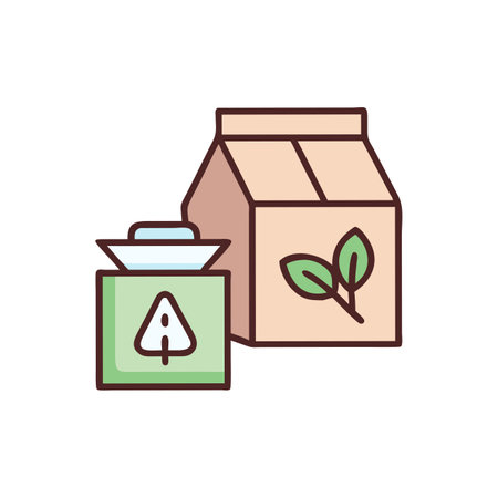 Packaging line color icon. Packaging for food. Vector illustrationのイラスト素材