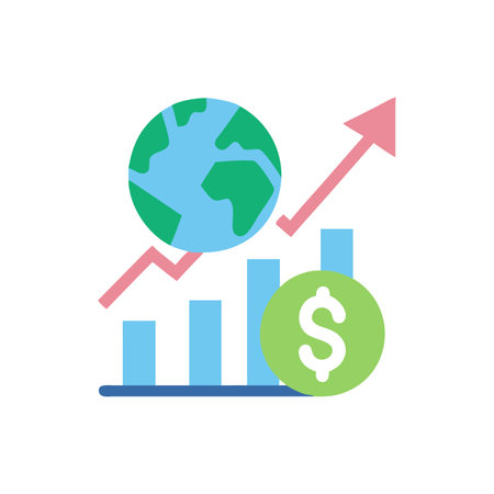 Global economy related icon on background for graphic and web design. Creative illustration concept symbol for web or mobile appのイラスト素材
