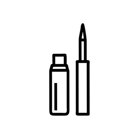 Lipstick icon vector. A thin line sign. Isolated contour symbol illustrationのイラスト素材