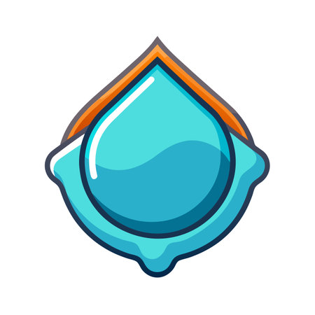 Water drop icon in flat style isolated on white background. Vector illustration.のイラスト素材