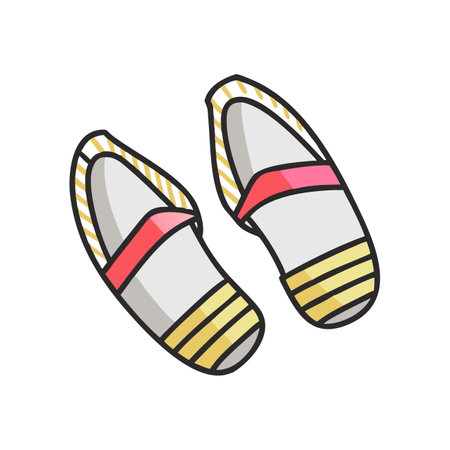 Flip flops flat icon isolated on white background. Vector illustration.のイラスト素材