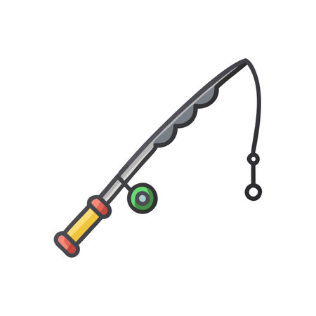 Fishing rod icon. Vector illustration on white background for web designのイラスト素材